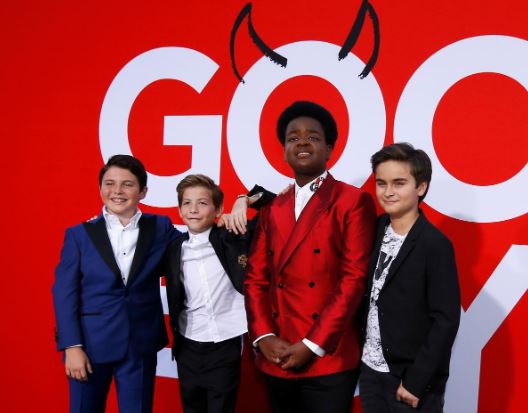 أبطال فيلم (جود بويز) في لوس أنجليس الأمريكية يوم 14 أغسطس آب 2109. تصوير: ماريو أنتسوني - رويترز